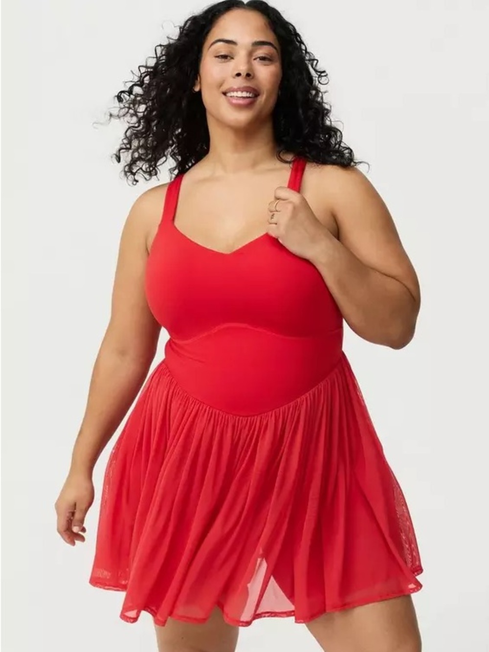 Torrid 4x TRU Performance Core Mesh Ruffle 2fer Active Dress
